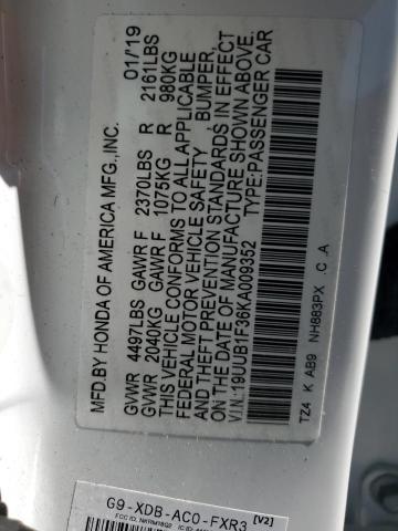 VIN 19UUB1F36KA009352 2019 Acura TLX no.12