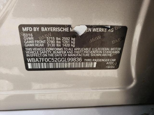 VIN WBA7F0C52GGL99836 2016 BMW 7 Series, 750 I no.12