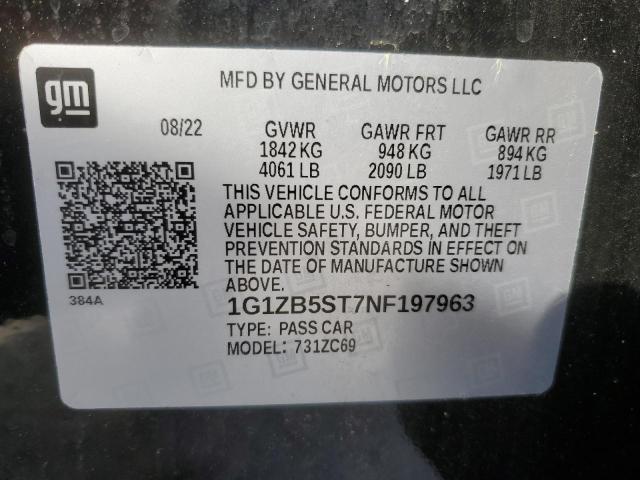 2022 CHEVROLET MALIBU LS - 1G1ZB5ST7NF197963