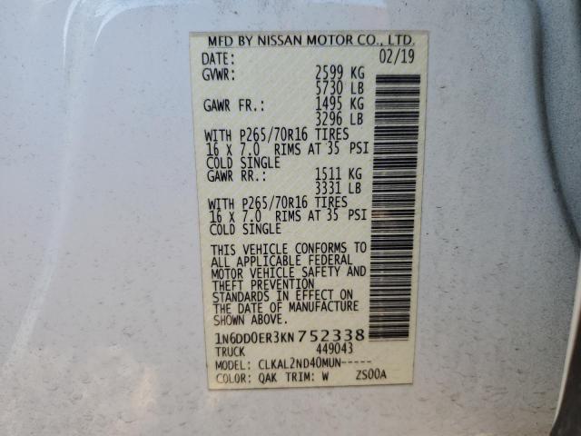 2019 NISSAN FRONTIER S - 1N6DD0ER3KN752338