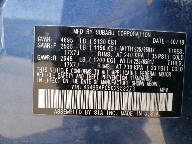 2019 SUBARU OUTBACK 2. - 4S4BSAFC5K3253273