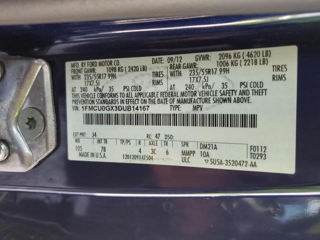 2013 FORD ESCAPE SE 1FMCU0GX3DUB14167  70486054