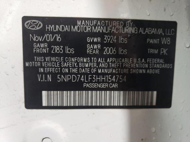 2017 HYUNDAI ELANTRA SE - 5NPD74LF3HH154754