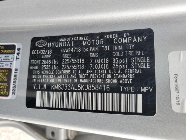 2019 HYUNDAI TUCSON LIM - KM8J33AL5KU858416