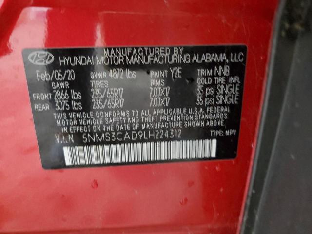 VIN 5NMS3CAD9LH224312 2020 HYUNDAI SANTA FE no.13