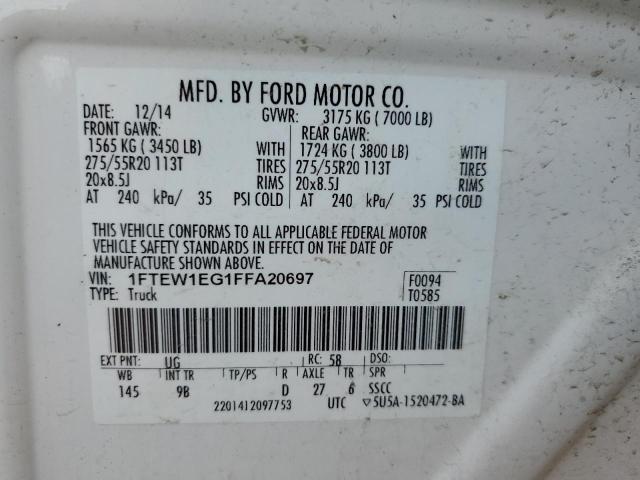 2015 FORD F150 SUPER - 1FTEW1EG1FFA20697