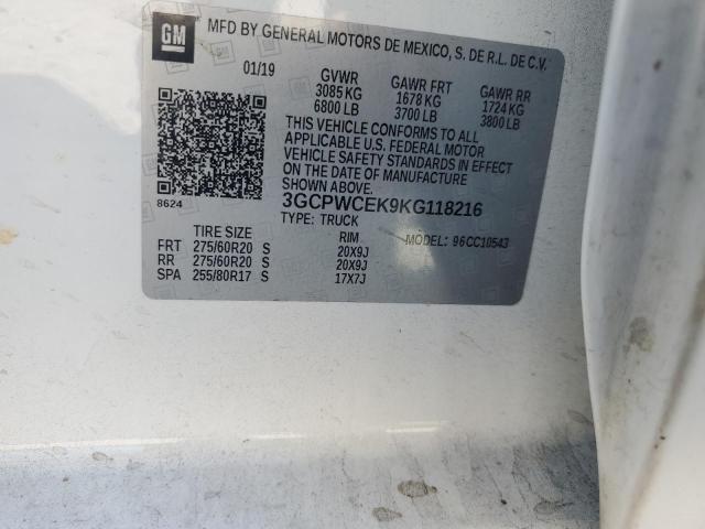 2019 CHEVROLET SILVERADO - 3GCPWCEK9KG118216
