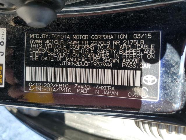 2015 TOYOTA PRIUS - JTDKN3DU0F1937944