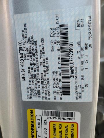 2015 FORD FUSION SE - 3FA6P0LU7FR239001