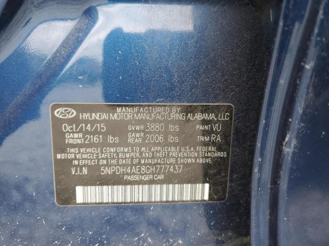 VIN 5NPDH4AE8GH777437 2016 Hyundai Elantra, SE no.12