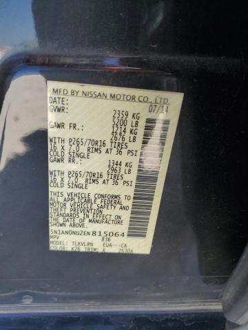 VIN 5N1AN0NU2EN815064 2014 Nissan Xterra, X no.13