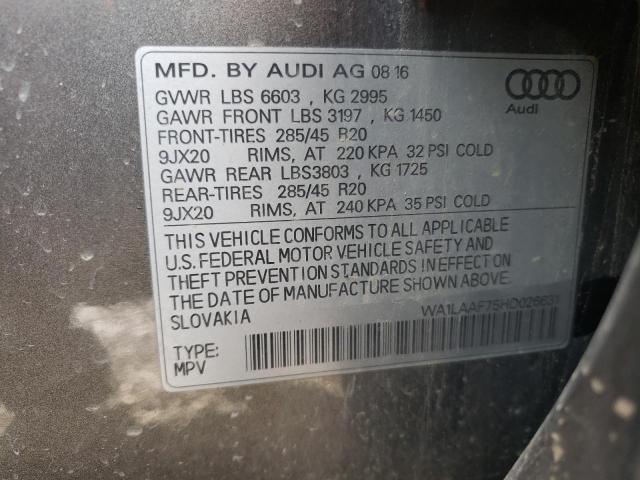 2017 AUDI Q7 PREMIUM - WA1LAAF75HD026631