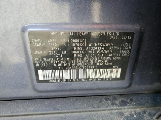 VIN 4S4BRBLC7E3219913 2014 Subaru Outback, 2.5I Lim... no.12