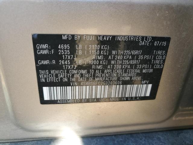 2016 SUBARU OUTBACK 2. - 4S4BSBFC2G3203606