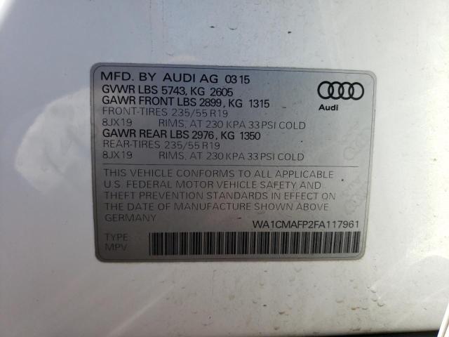 2015 AUDI Q5 TDI PRE WA1CMAFP2FA117961