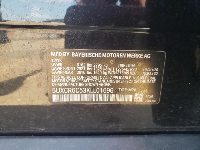 VIN 5UXCR6C53KLL01696 2019 BMW X5, Xdrive40I no.13