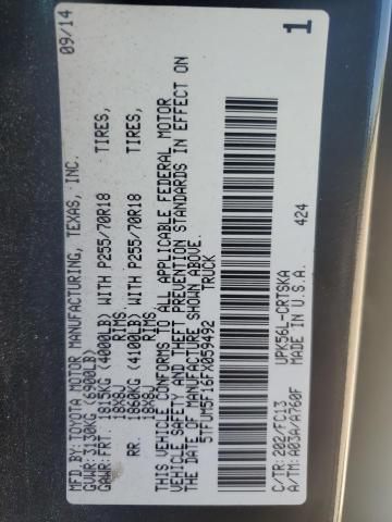 2015 TOYOTA TUNDRA DOU - 5TFUM5F16FX059492