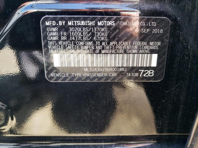 2019 MITSUBISHI MIRAGE ES ML32A3HJ3KH001882