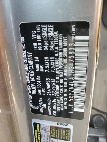 2017 HYUNDAI SANTA FE S - 5XYZU4LA1HG475833