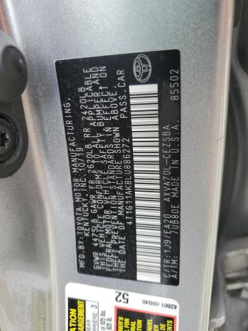 VIN 4T1G11AK8LU886272 2020 Toyota Camry, SE no.12