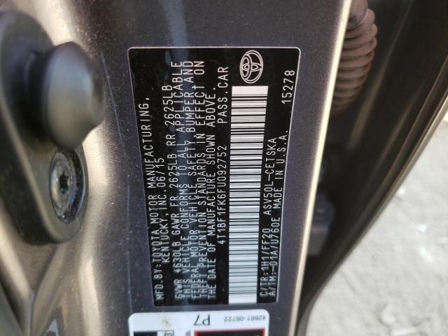 VIN 4T1BF1FK6FU092752 2015 Toyota Camry, LE no.12