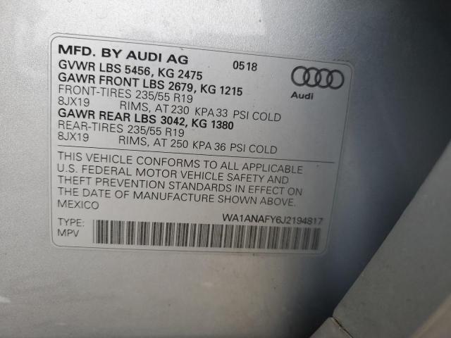 2018 AUDI Q5 PREMIUM - WA1ANAFY6J2194817