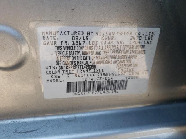 VIN 3N1CE2CP7FL426396 2015 Nissan Versa, S no.13