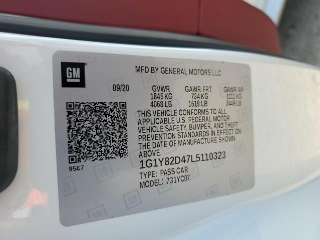 2020 CHEVROLET CORVETTE S - 1G1Y82D47L5110323