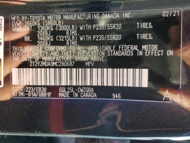 2021 LEXUS RX 350 F S 2T2YZMDA9MC280687