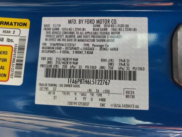 2020 FORD MUSTANG - 1FA6P8TH6L5122767