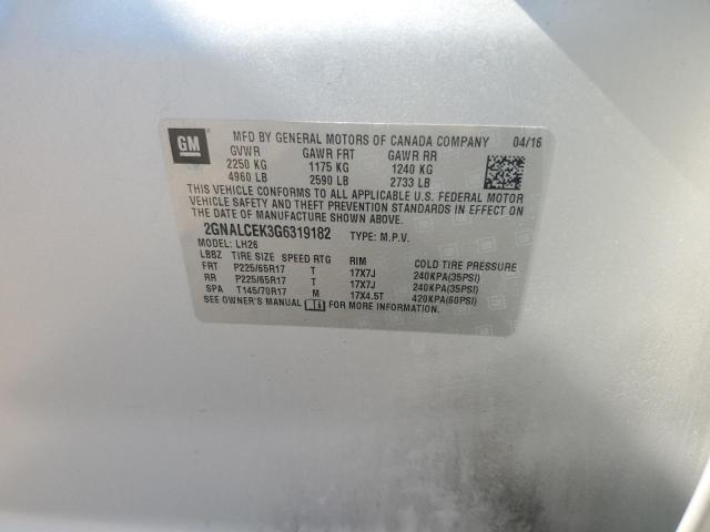 2016 CHEVROLET EQUINOX LT 2GNALCEK3G6319182  71119964