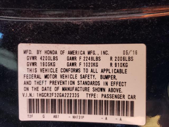2016 HONDA ACCORD LX - 1HGCR2F32GA222335