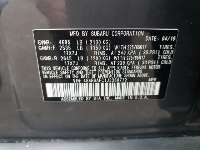 VIN 4S4BSAFC1J3360772 2018 Subaru Outback, 2.5I Pre... no.13