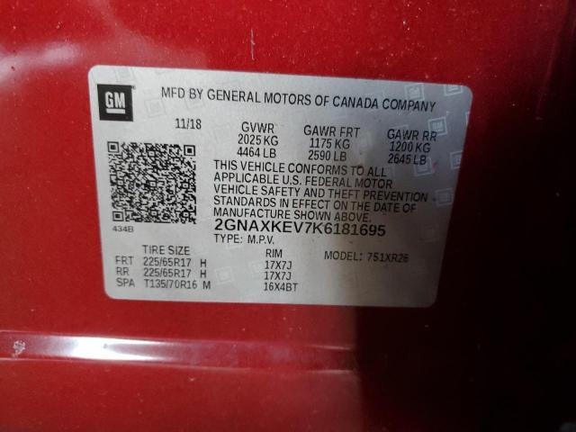 2019 CHEVROLET EQUINOX LT - 2GNAXKEV7K6181695