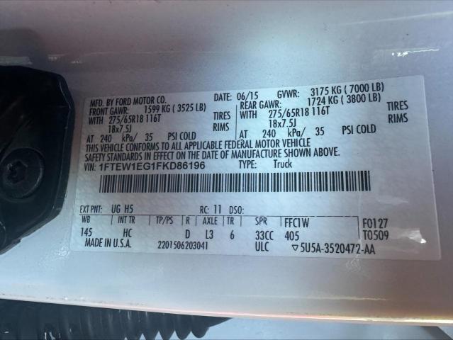 2015 FORD F150 SUPER - 1FTEW1EG1FKD86196