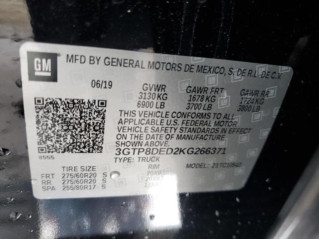 2019 GMC SIERRA C15 - 3GTP8DED2KG266371