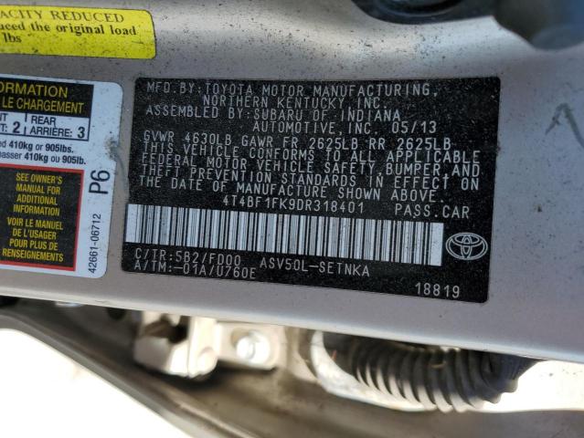 VIN 4T4BF1FK9DR318401 2013 Toyota Camry, L no.12