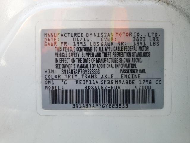 2016 NISSAN SENTRA S - 3N1AB7AP7GY223853