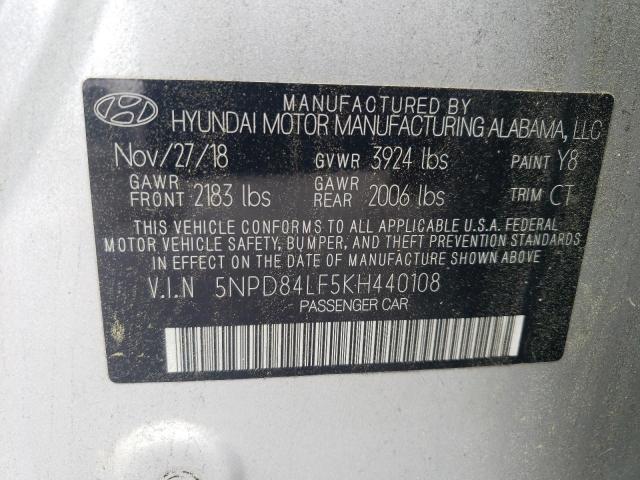 2019 HYUNDAI ELANTRA SE - 5NPD84LF5KH440108