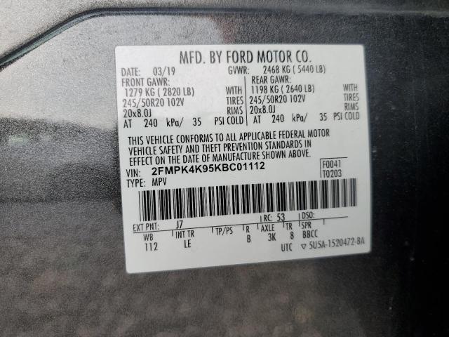 2019 FORD EDGE TITAN - 2FMPK4K95KBC01112