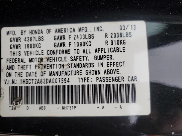 VIN 1HGCT2A83DA007594 2013 Honda Accord, Exl no.12