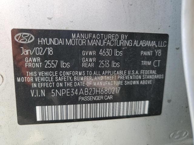 2018 HYUNDAI SONATA SPO - 5NPE34AB2JH680217