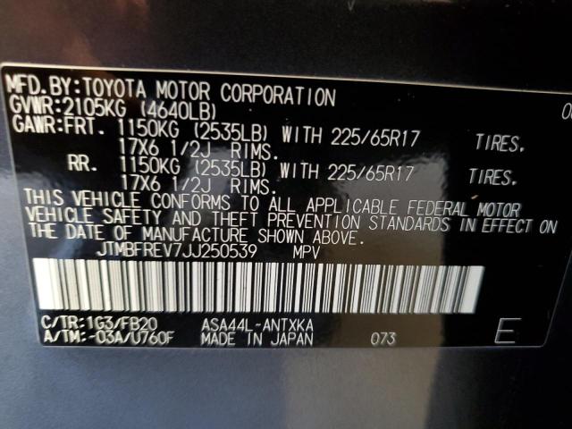 2018 TOYOTA RAV4 LE - JTMBFREV7JJ250539