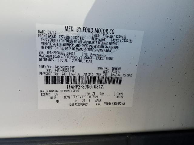 VIN 1FAHP2F80DG108421 2013 Ford Taurus, Limited no.12