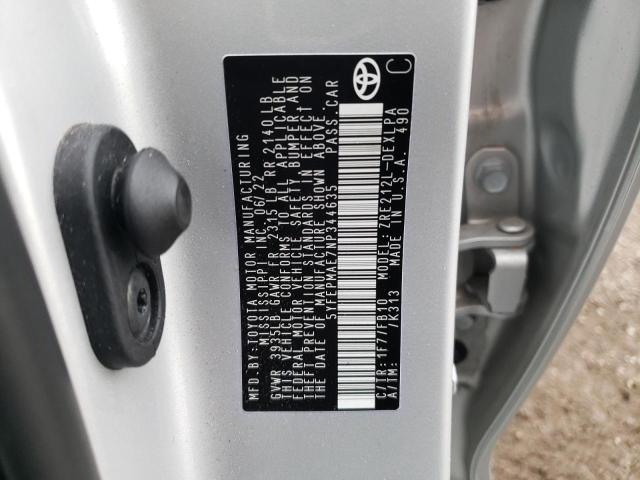 2022 TOYOTA COROLLA LE - 5YFEPMAE7NP344635