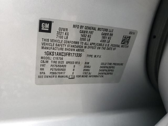 2015 GMC YUKON SLE 1GKS1AKC3FR171336