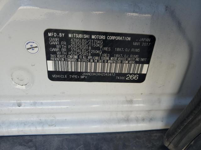 2017 MITSUBISHI OUTLANDER JA4AD3A3XHZ043412