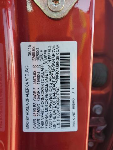 2019 HONDA ACCORD TOU - 1HGCV3F9XKA017649