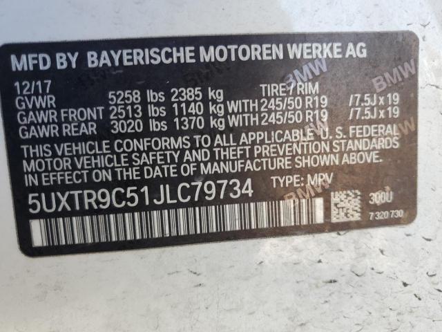 VIN 5UXTR9C51JLC79734 2018 BMW X3, Xdrive30I no.13