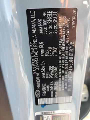 2022 HYUNDAI SANTA CRUZ - 5NTJB4AE0NH018798